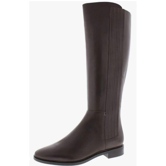 Calvin KleinTall Leather Brown Knee high Riding Boots 8.5 - Picture 1 of 10